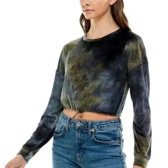 Derek Heart Juniors' Tie-Dye Drawstring-Waist Top - Picture 1 of 8